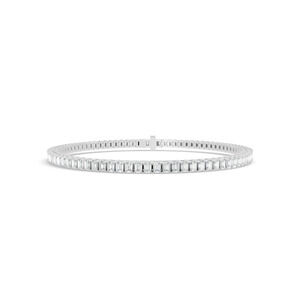 5.46 ctw Diamond Emerald Braclate 14K White Gold Tennis Bracelet